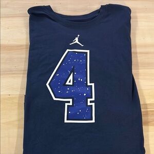 Blue Jersey with Jumpman Logo and Number 4